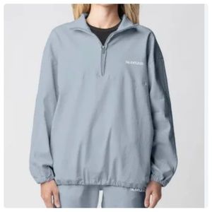 NWOT Talentless Twill Quarter Zip Pullover Shirt Jacket Smoke Blue Women’s XS